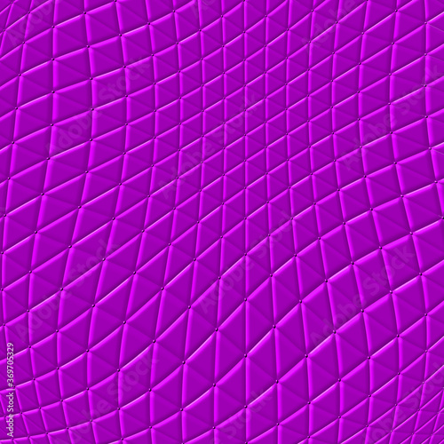 3Dのイラストレーションの背景 紫の歪んだ格子状のタイルパターン
