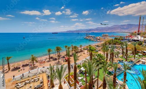 View of the Red Sea from the beach, Middle East