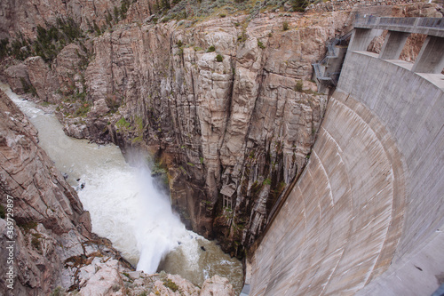  Water release at Buffalo Bill Dam on Shoshone River (Wyoming) 