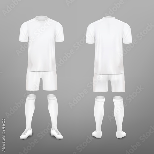 Football player training kit mockup set from front and back view