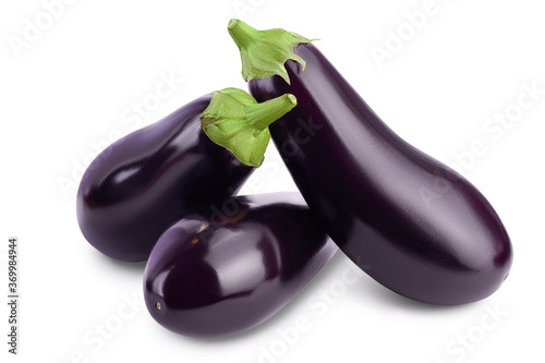 Eggplant or aubergine isolated on white background with clipping path and full depth of field