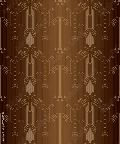 Brown art deco geometric vintage seamless pattern