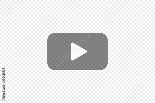 Transparent play button, simple icon for your design. Video symbol concept in vector flat