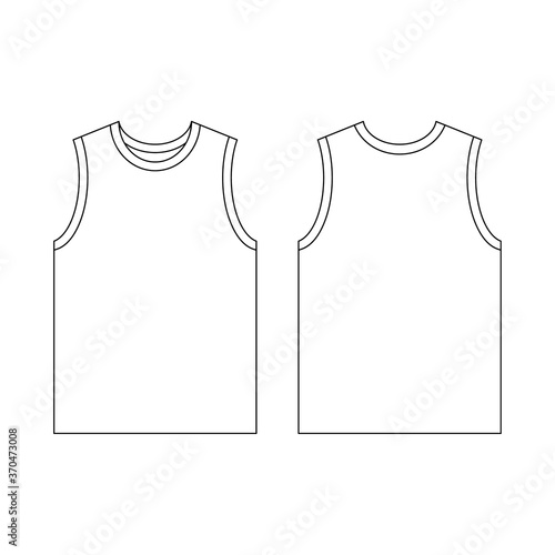 Template jersey basketball o-neck vector illustration flat design outline template clothing collection