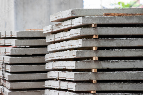 stacked precast concrete floor in site construction.
