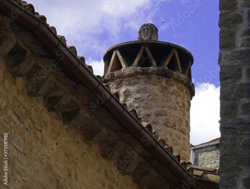 Traditional chimney in the town of Biescas. Pyrenees Mountains. Aragon. Spain. 