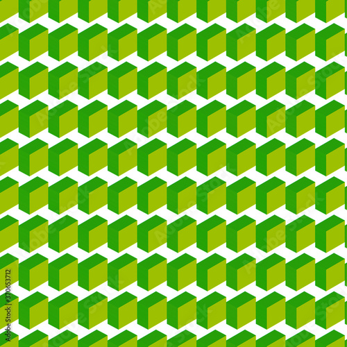 patrón de cuadrados verdes en 3D