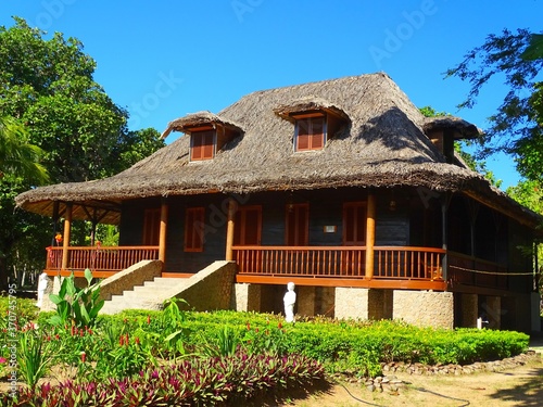 Seychelles, Indian Ocean, La Digue Island, Grann Kaz also called Emmanuelle's house in the Union Estate