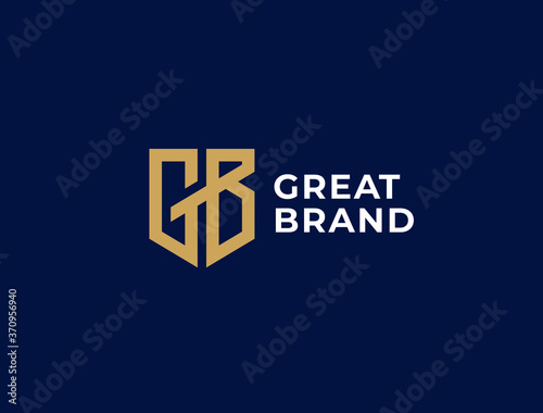 GB. Monogram of Two letters G&B. Luxury, simple, minimal and elegant GB logo design. Vector illustration template. 