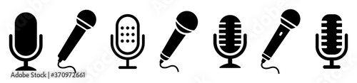 Microphone icon set. Different microphone collection. Vector