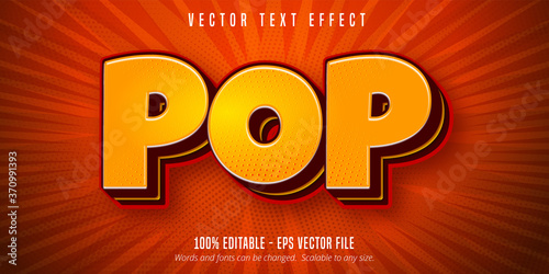 pop art style text effect, editable cartoon text style