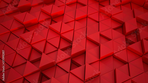 Abstract Red Triangle Wall Paper, Simple Design, Red Box Triangles, 3D Render