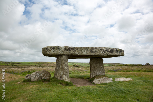 Lanyon Quoit, a megalithic dolmen site with a 12-ton capstone