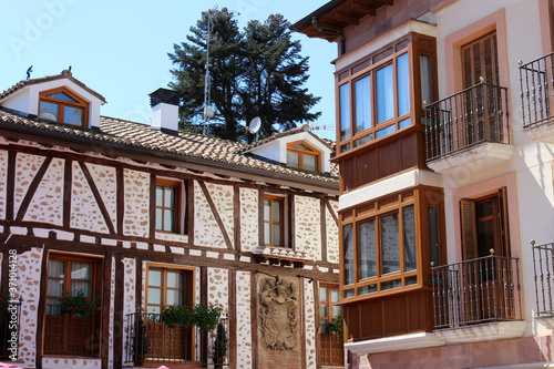 Beautiful houses in the town of Ezcaray in La Rioja (Spain)