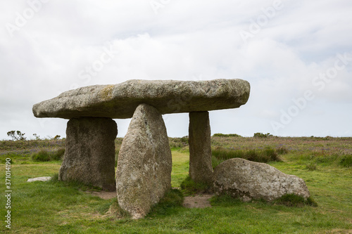 Lanyon Quoit, a megalithic dolmen site with a 12-ton capstone