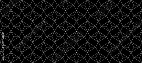 Vector seamless geometric pattern. Modern thin hexagon grid texture.