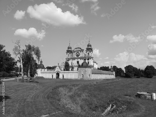 Roman catholic sanctuary. Artistic look in black and white.