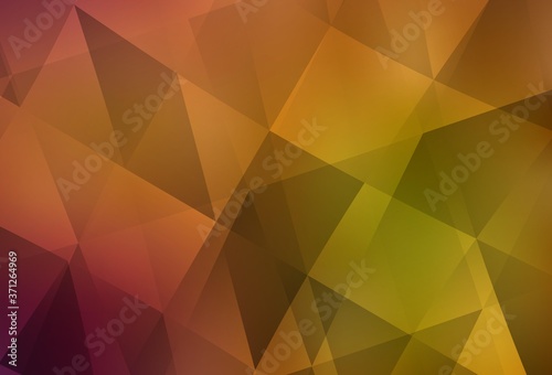 Light Red, Yellow vector abstract polygonal template.