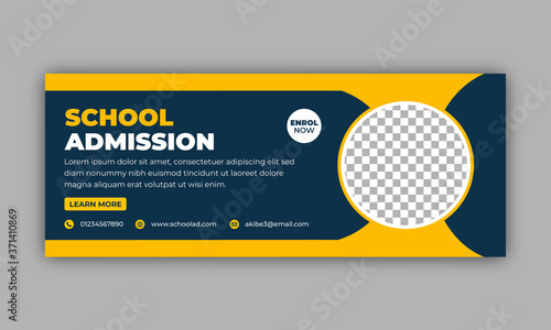 Kid school admission facebook cover & web banner template