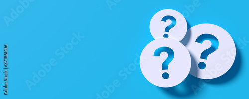 Question mark in front of a red color wall background. Business support concept - 3D Rendering.