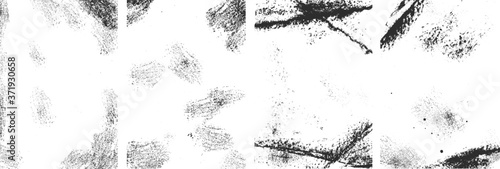 Set of the vector grunge textures isolated on white background.