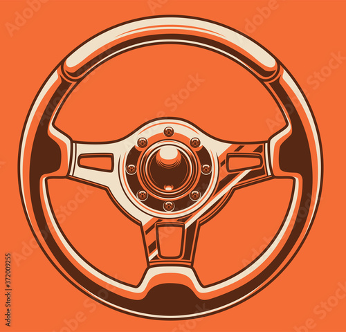 Sport car steering wheel art