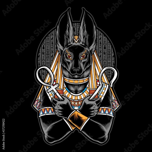 egyptian anubis vector and illustration
