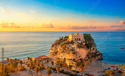 The church of Santa Maria dell Isola is one of Tropea’s symbol, Tropea, Calabria, Italy.