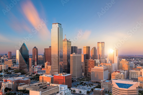 Dallas, Texas cityscape at sunset