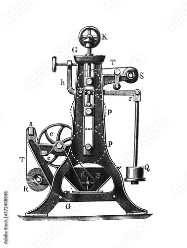 Sizing machine in the old book Big Encyclopedia, vol. 1, S. Petersburg, 1904
