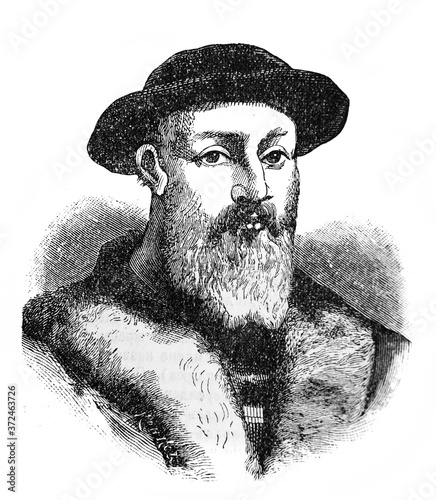 Ferdinand Magellan, was a Portuguese explorer in the old book Encyclopedic dictionary by A. Granat, vol. 5, S. Petersburg, 1896