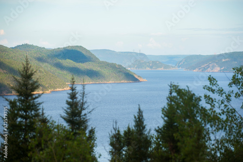 The Saguenay Fjord is shown in the Saguenay region of Quebec Canada