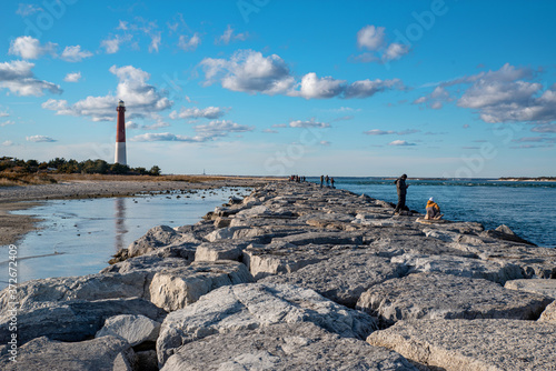 Barnegat Lighthouse in Barnegat Lighthouse State Park , Ocean County, New Jersey, United States