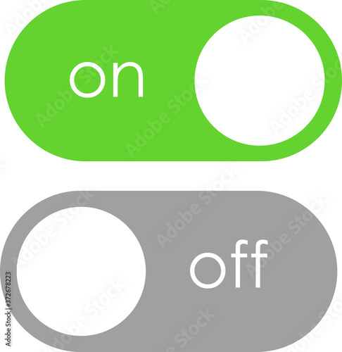 Toggle switch vector icon, On and Off position simple icons