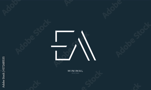 Alphabet letter icon logo EA