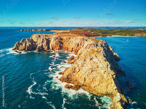 Scenic view of Crozon peninsula, one of the most popular tourist destinations in Brittany, France