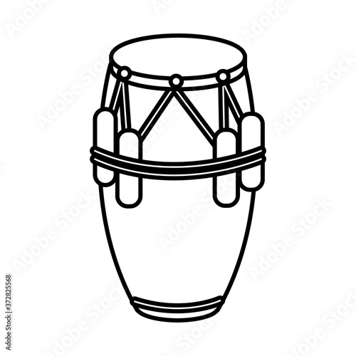 tropical bongo drum instrument line style icon