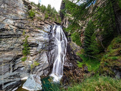Lillaz waterfall in the Gran Paradiso National Park