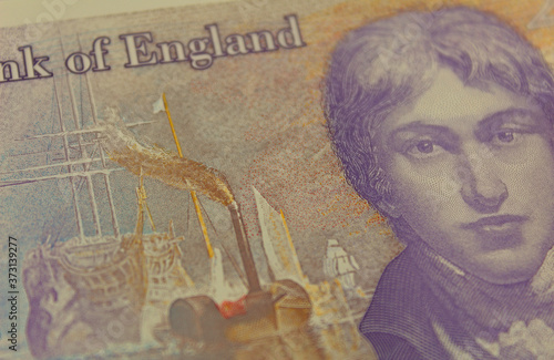 JMW Turner’s self-portrait 1799 on British twenty pound note