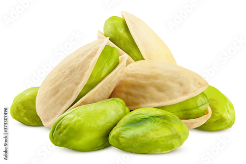 pistachio isolated on white background, clipping path, full depth of field