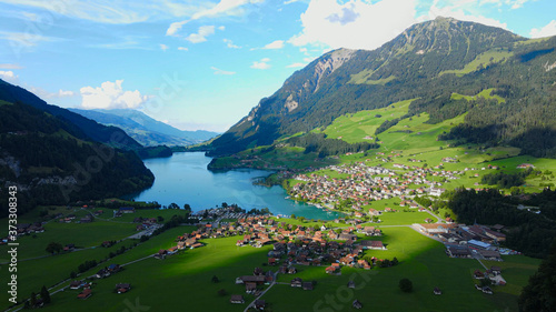 Wonderful Switzerland from above - Lake Lungern near Lucerne - travel photography