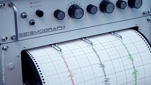 Seismograph predicting earthquakes with precision. 