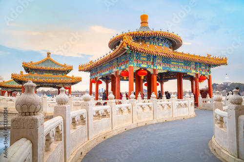 The Five-Dragon Pavilions at the north west of Beihai Park in Beijing, China