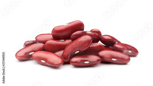 Pile of red kidney beans isolated on white background - clipping path included