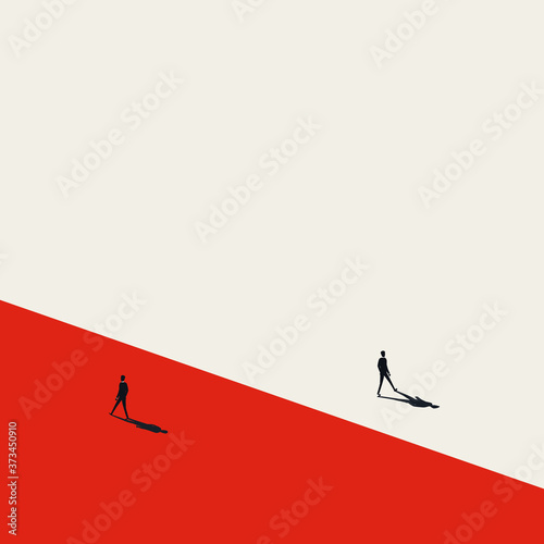 Business dispute or disagreement vector concept with two businessman walking away from each other.