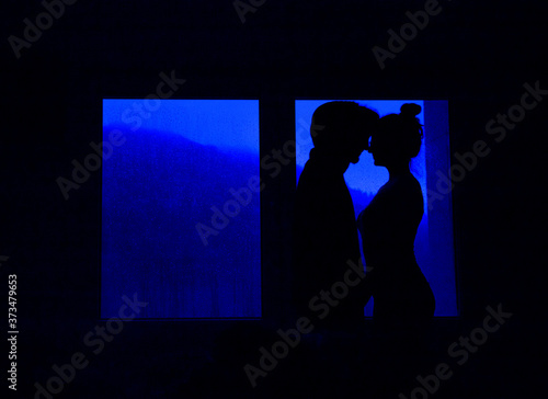 Couple giving a romantic kiss