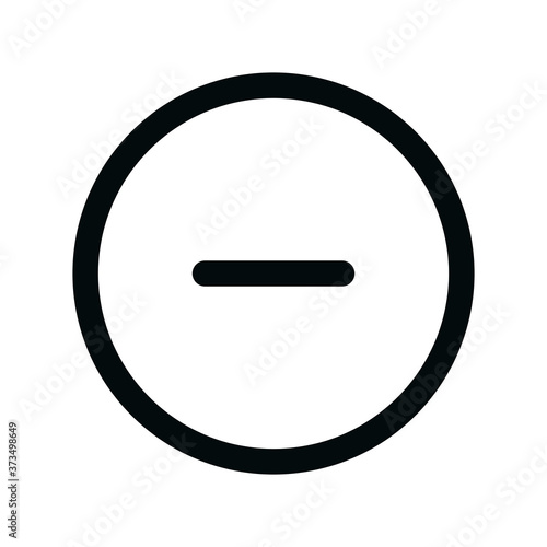 Minus round isolated icon, minus circle outline vector icon with editable stroke