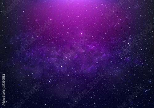 abstract starry Space purple with shining star dust and nebula. Realistic galaxy with milky way and planet background