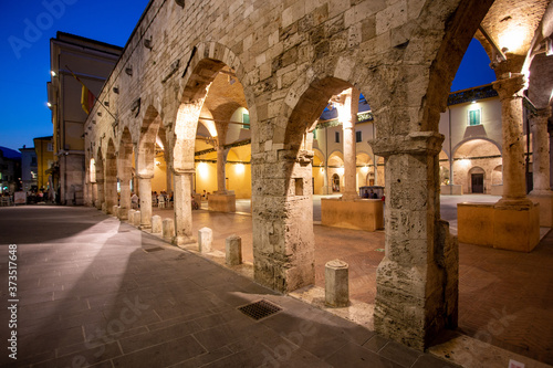ascoli piceno medieval city historic center marche italy