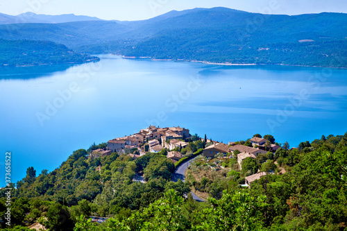 Beautiful Lake Sainte Croix of Verdon lake, provence, France. Taken from de village of Sainte Croix du Verdon